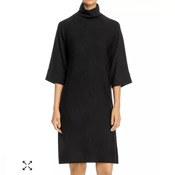 Eileen Fisher Dresses & Skirts - 🆕️ Eileen Fisher Black Fine Merino Wool Sweater Dress. Size: 2/4 Petite.
